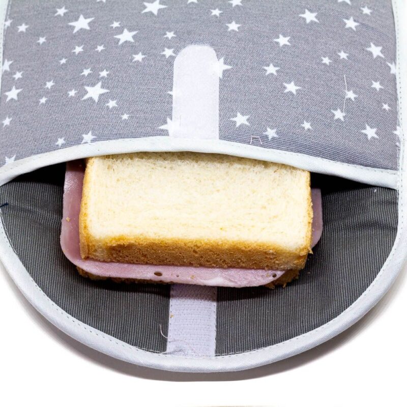Interior plastificado apto para uso alimentario del porta sándwich Interior plastificado apto para uso alimentario del porta sándwich