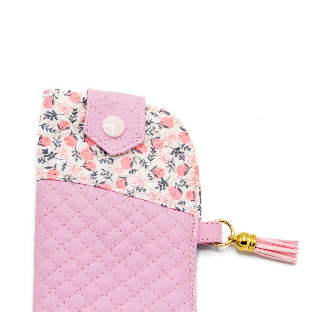 Funda de flores y polipiel rosa Funda multiusos hecha a mano
