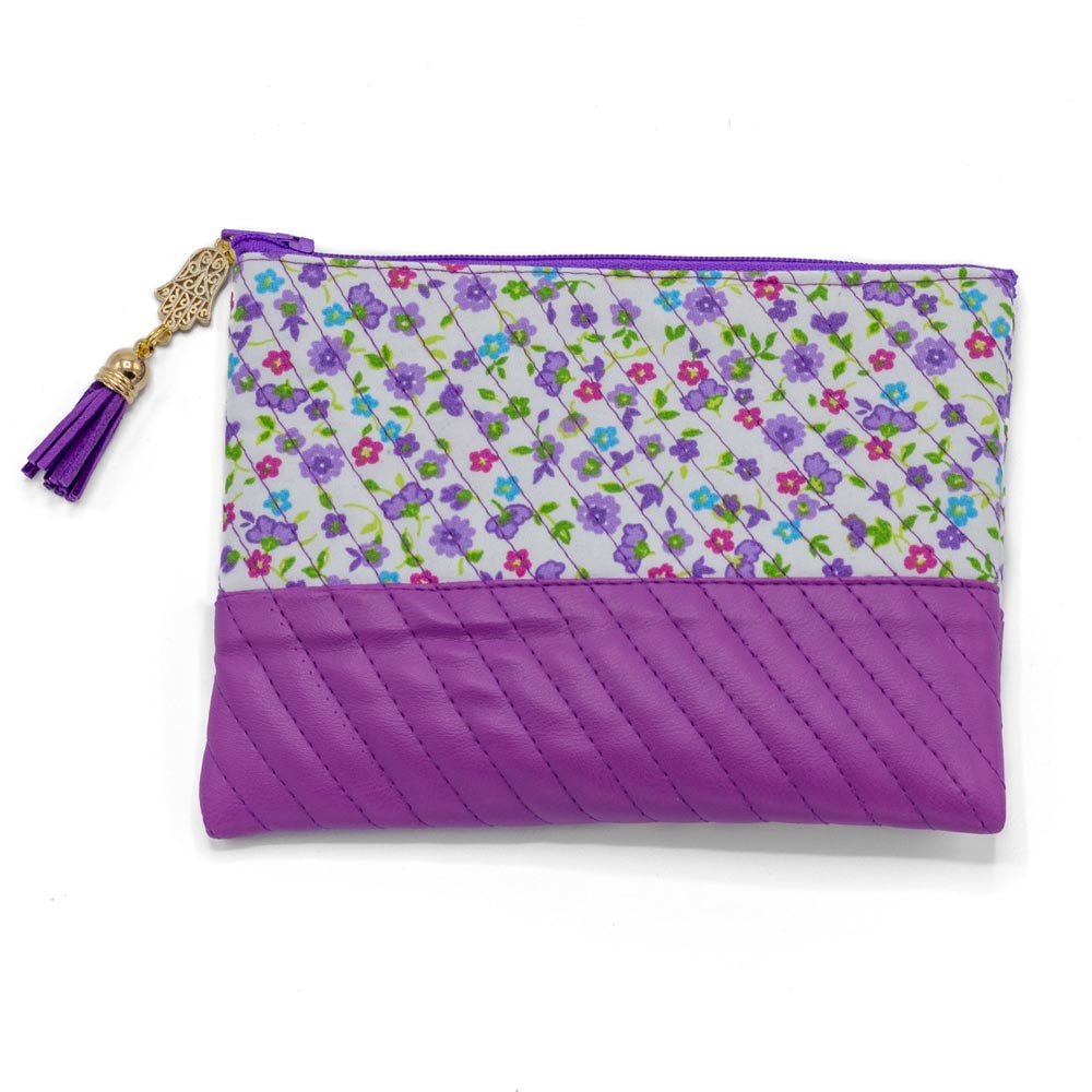 Neceser de Flores y polipiel lila Neceser de Flores y polipiel lila - Imagen 4