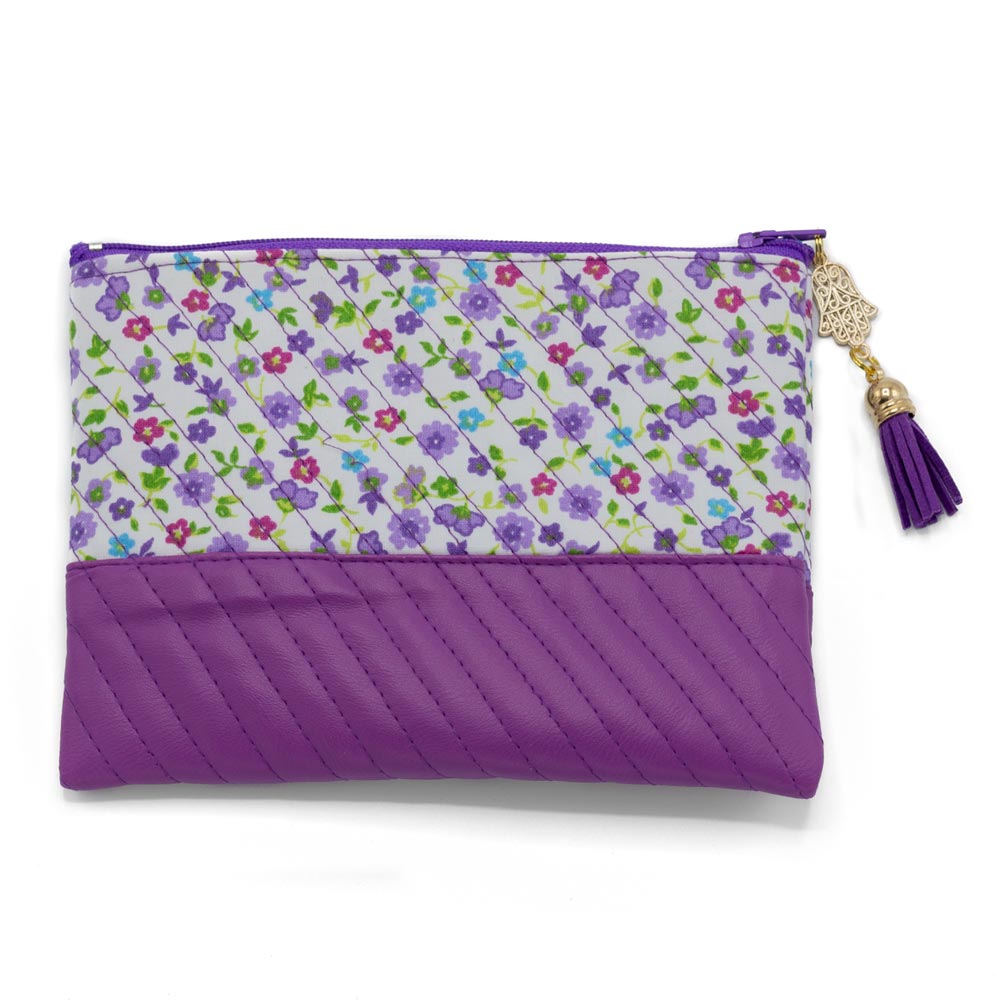 Neceser de Flores y polipiel lila Neceser de Flores y polipiel lila