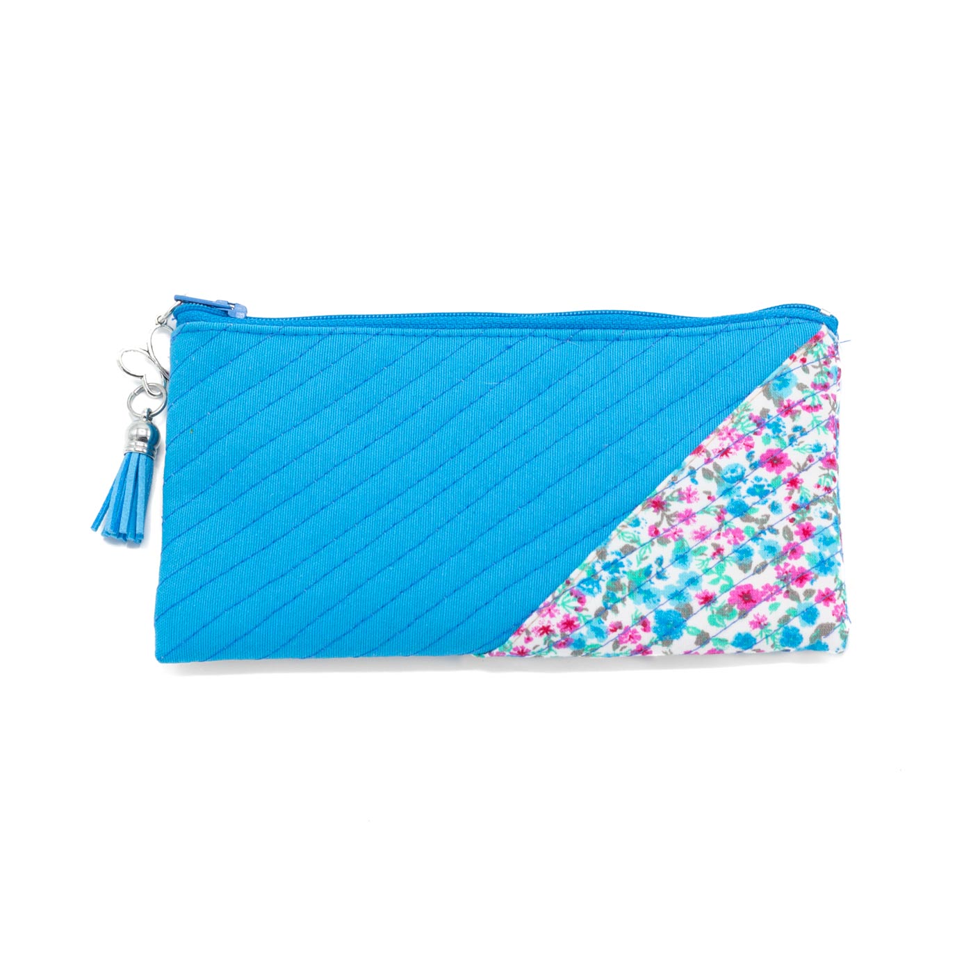 Cartera artesanal de algodón estampado con flores Cartera artesanal de algodón estampado con flores - Imagen 2