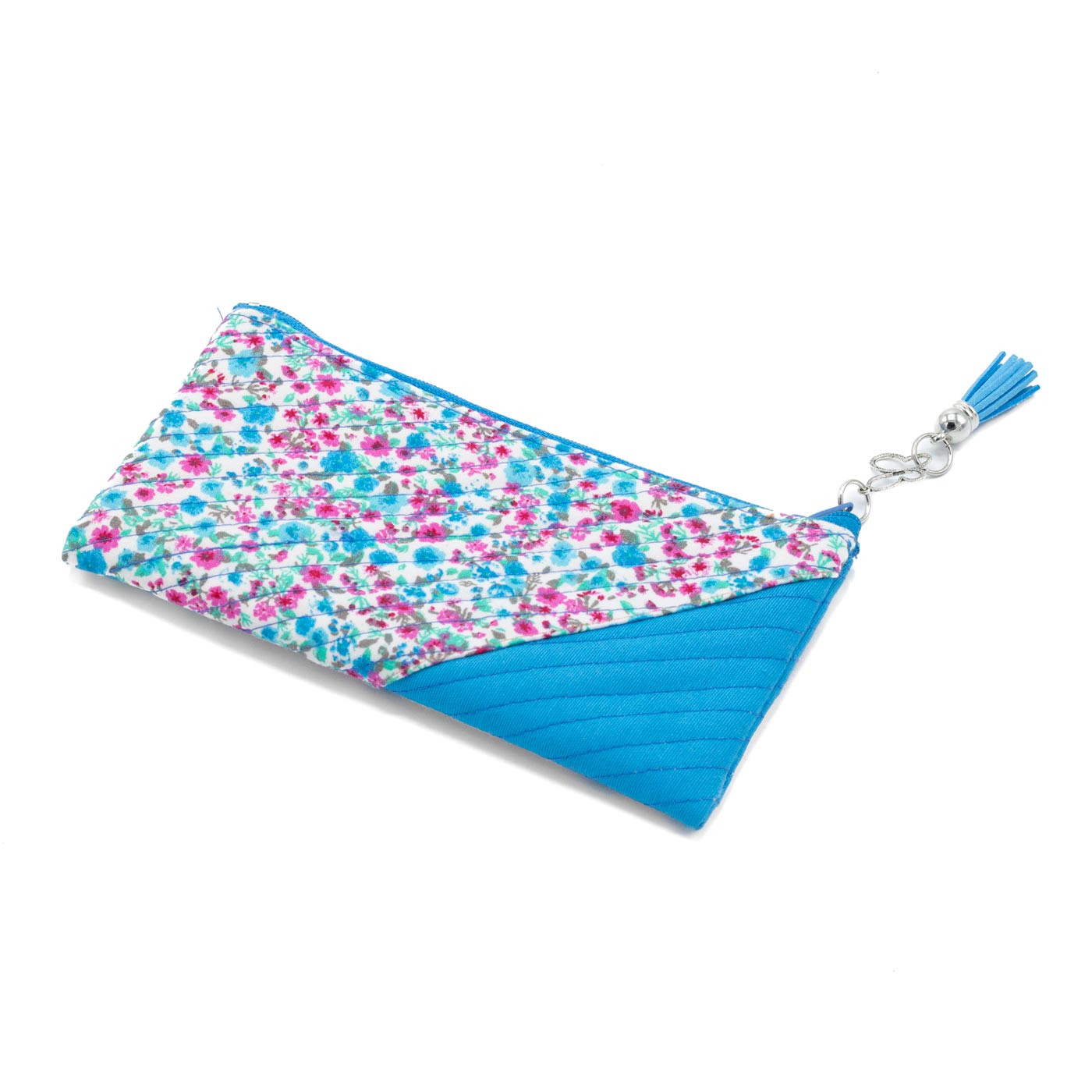Cartera artesanal de algodón estampado con flores Cartera artesanal de algodón estampado con flores - Imagen 3